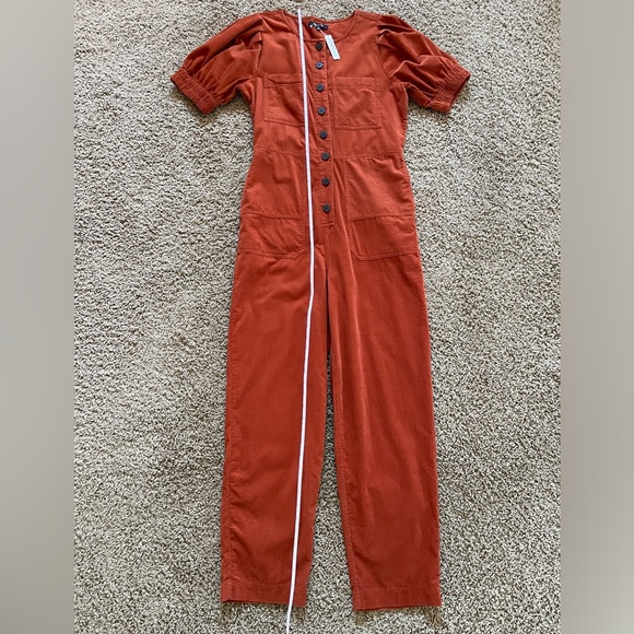 Madewell puff sleeve corduroy jumpsuit, size 2 - Picture 2 of 13
